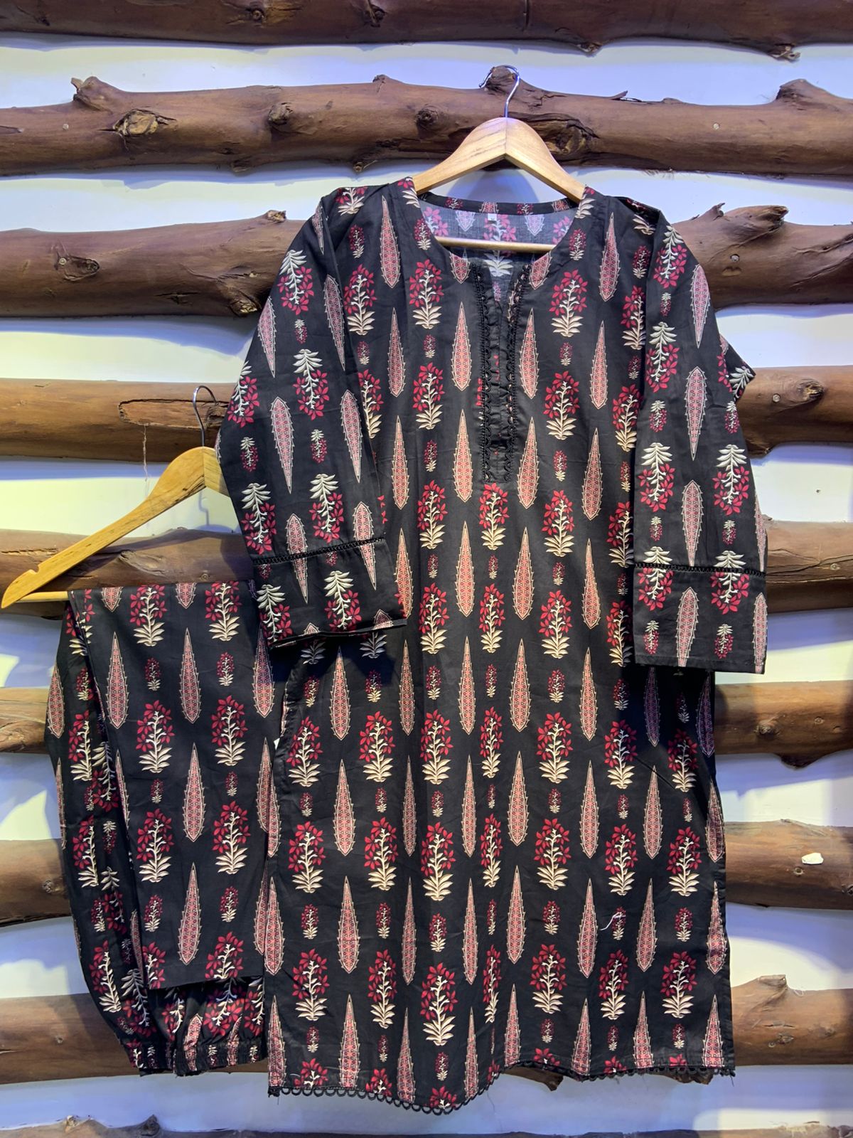2-Piece Printed Cord Set – Stylish Casual Wear | D-11