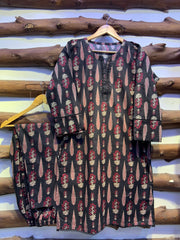 2-Piece Printed Cord Set – Stylish Casual Wear | D-11
