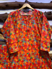 2-Piece Printed Cord Set – Stylish Casual Wear | D-10
