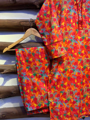 2-Piece Printed Cord Set – Stylish Casual Wear | D-10