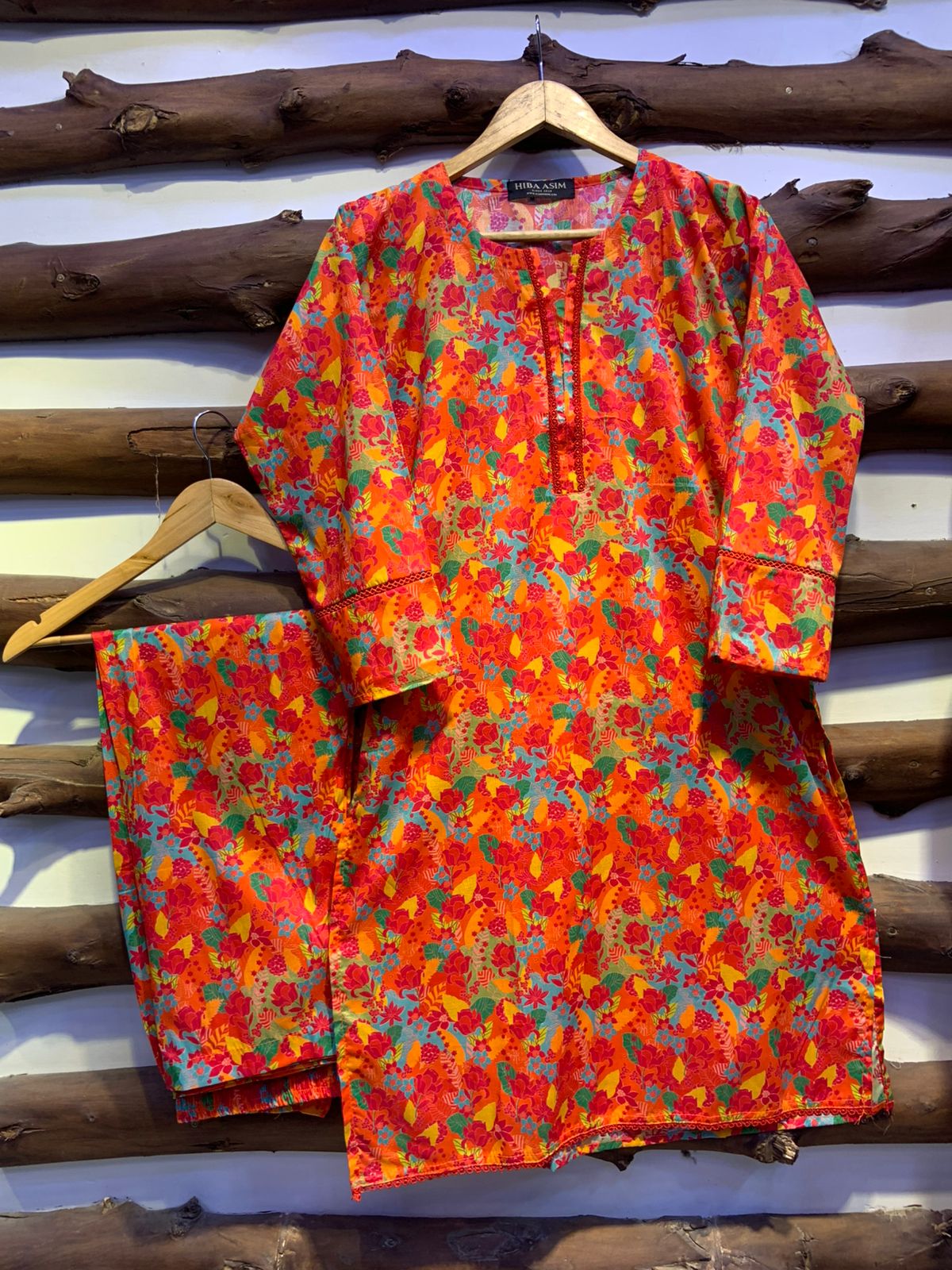 2-Piece Printed Cord Set – Stylish Casual Wear | D-10