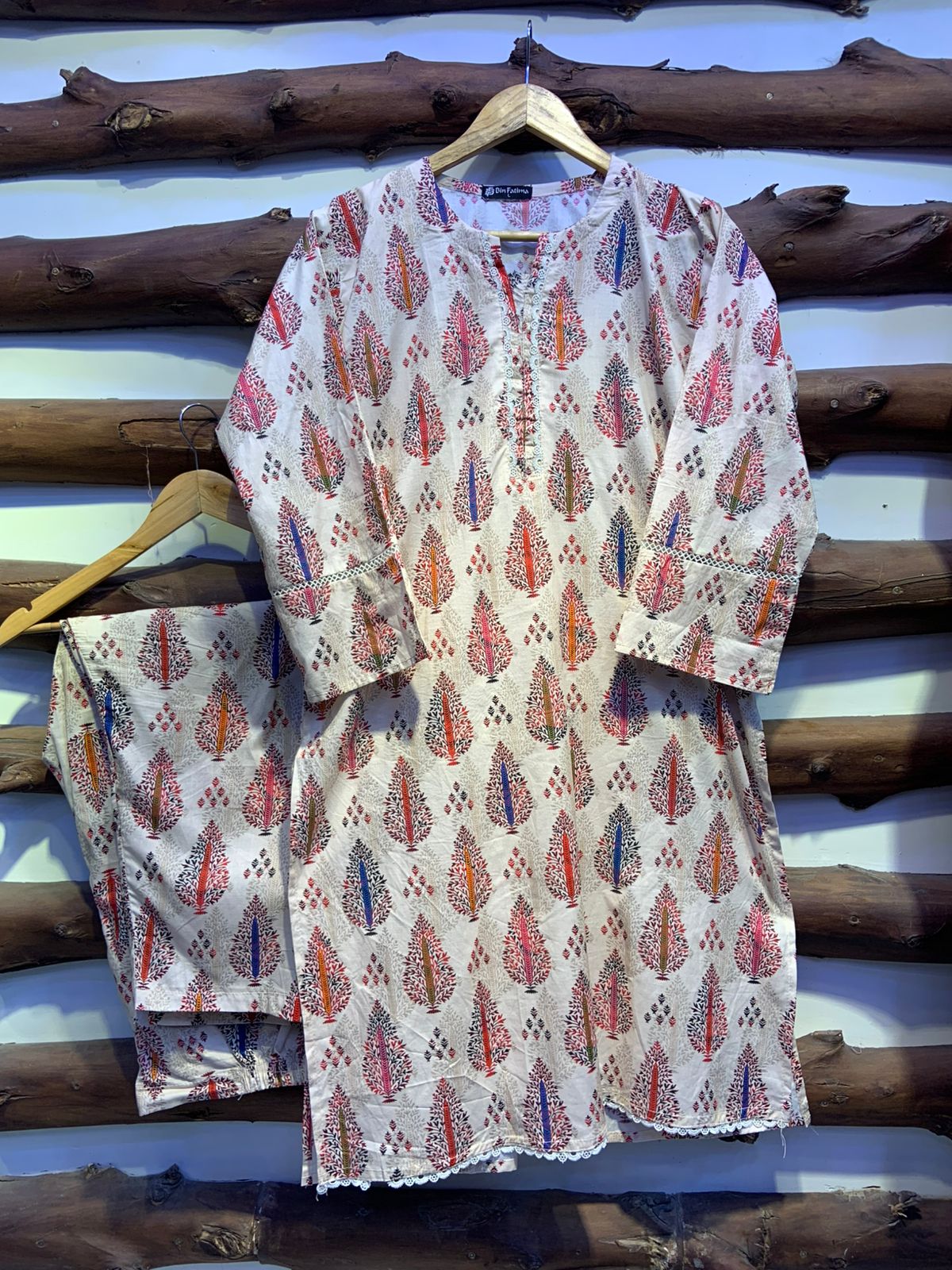 2-Piece Printed Cord Set – Stylish Casual Wear | D-09