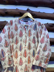 2-Piece Printed Cord Set – Stylish Casual Wear | D-09