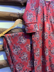 2-Piece Printed Cord Set – Stylish Casual Wear | D-08