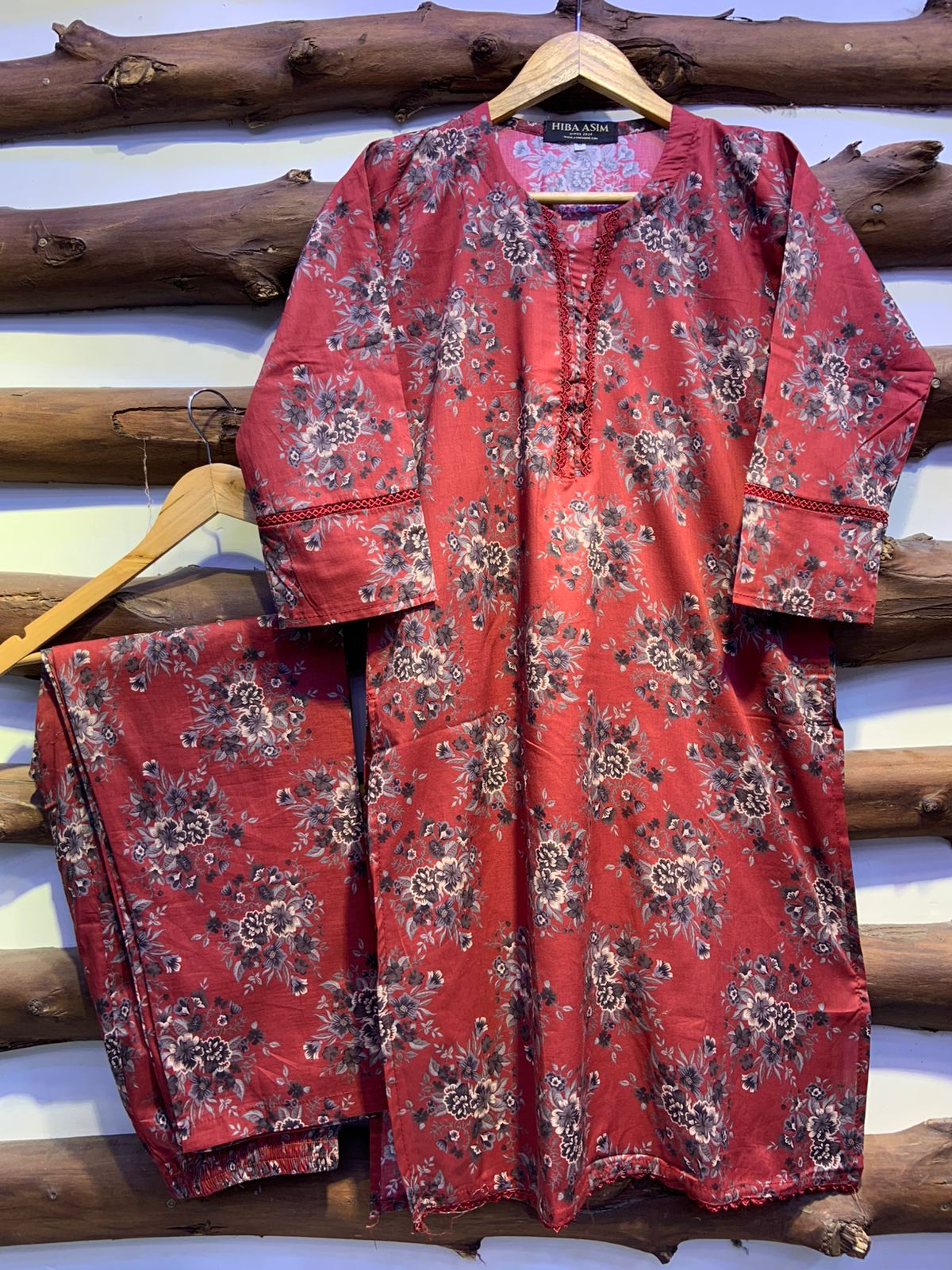 2-Piece Printed Cord Set – Stylish Casual Wear | D-08
