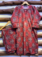 2-Piece Printed Cord Set – Stylish Casual Wear | D-08