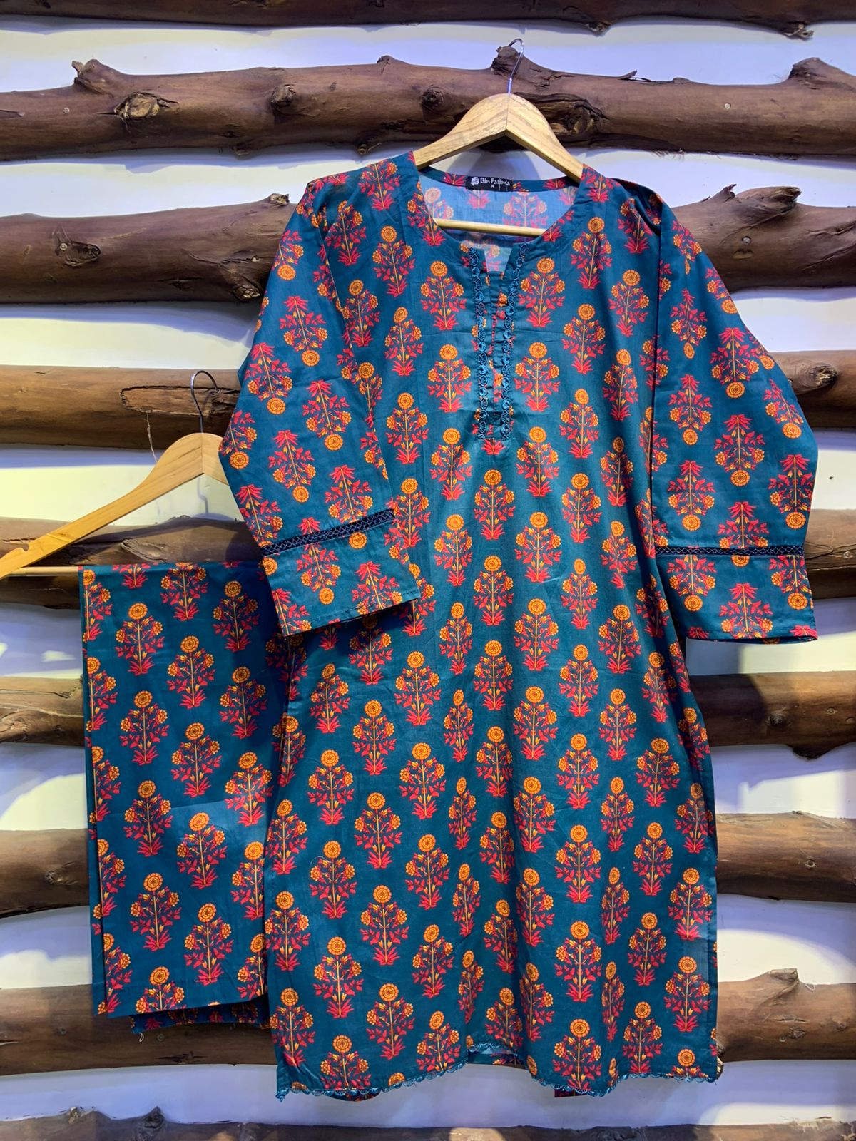 2-Piece Printed Cord Set – Stylish Casual Wear | D-07