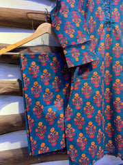 2-Piece Printed Cord Set – Stylish Casual Wear | D-07