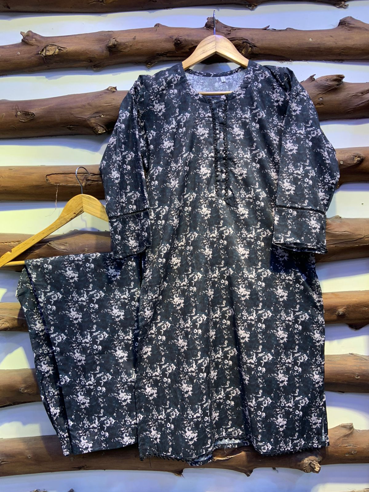 2-Piece Printed Cord Set – Stylish Casual Wear | D-06