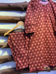 2-Piece Printed Cord Set – Stylish Casual Wear | D-05