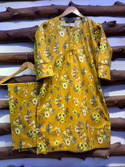 2-Piece Printed Cord Set – Stylish Casual Wear | D-04