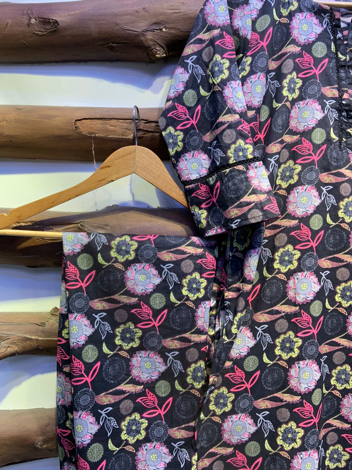 2-Piece Printed Cord Set – Stylish Casual Wear | D-03