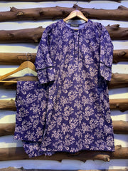 2-Piece Printed Cord Set – Stylish Casual Wear | D-02