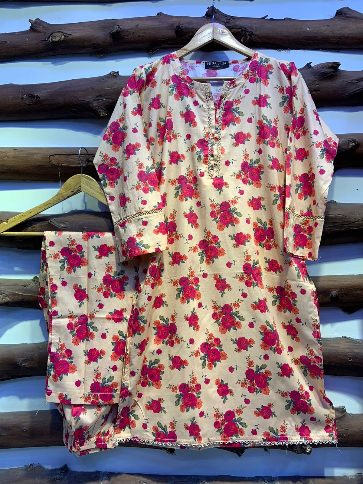 2-Piece Printed Cord Set – Stylish Casual Wear | D-01