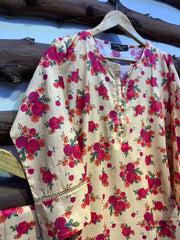 2-Piece Printed Cord Set – Stylish Casual Wear | D-01