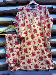 2-Piece Printed Cord Set – Stylish Casual Wear | D-01