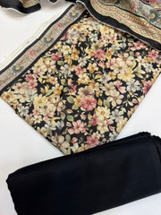 Bin Saeed Printed Khaddar Unstitched 3 Piece Suit - BS25KHD -Brown- Winter Collection