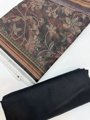 Bin Saeed Printed Khaddar Unstitched 3 Piece Suit - BS25KHD -Rust- Winter Collection