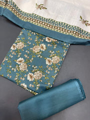 Bin Saeed Printed Khaddar Unstitched 3 Piece Suit - BS25KHD -Green- Winter Collection