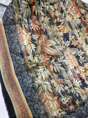 Bin Saeed Printed Khaddar Unstitched 3 Piece Suit - BS25KHD -Black- Winter Collection