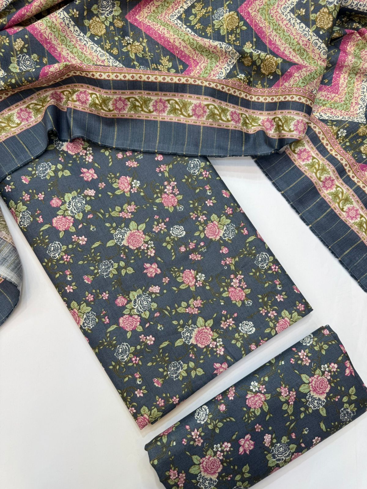 Bin Saeed Printed Khaddar Unstitched 3 Piece Suit - BS26KHD - Winter Collection