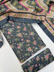 Bin Saeed Printed Khaddar Unstitched 3 Piece Suit - BS26KHD - Winter Collection