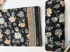 Bin Saeed Printed Khaddar Unstitched 3 Piece Suit - BS26KHD -BLACK- Winter Collection