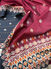 Bin Saeed Printed Khaddar Unstitched 3 Piece Suit - BS26KHD -BLACK- Winter Collection