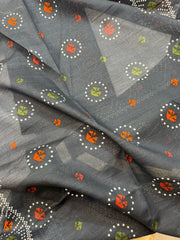 Bin Saeed Printed Khaddar Unstitched 3 Piece Suit - BS26KHD -CHARCOAL GREY- Winter Collection