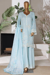 Bin Saeed Stitched 3 Piece Luxury Emb Jacquard Suit-JAQ-3220-FEROZI