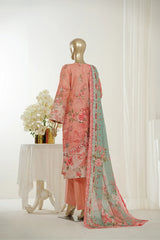 Bin Saeed Stitched 3 Piece Exclusive Printed Lawn Vol-10 Suit-LSM-2945-PEACH