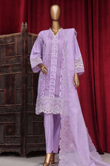 Bin Saeed Stitched 3 Piece Luxury Plain Cotton Vol-01 Collection-AS-1522-Lilac