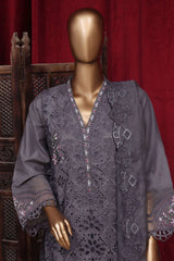 Bin Saeed Stitched 3 Piece Luxury Plain Cotton Vol-01 Collection-AS-1521-Grey