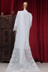 Bin Saeed Stitched 3 Piece Luxury Plain Cotton Vol-01 Collection-AS-1525-White