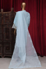 Bin Saeed Stitched 3 Piece Luxury Plain Cotton Vol-01 Collection-AS-1501-A-Sky