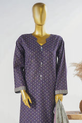 Bin Saeed Stitched 3 Piece Exclusive Printed Lawn Vol-11 Suit-LSM-3136-PRUPLE