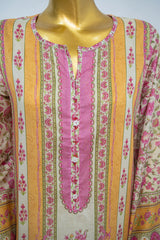 Bin Saeed Stitched 3 Piece Exclusive Printed Lawn Vol-12 Suit-LSM-3173-YELLOW