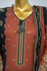 Bin Saeed Stitched 3 Piece Exclusive Printed Lawn Vol-12 Suit-LSM-3180-BROWN