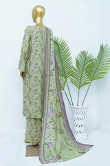 Bin Saeed Stitched 3 Piece Exclusive Printed Lawn Vol-12 Suit-LSM-3194-PISTA