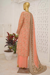 Bin Saeed Stitched 3 Piece Exclusive Emb Lawn With Flapper Suit-LSM-3207-PEACH