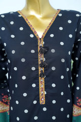 Bin Saeed Stitched 3 Piece Exclusive Printed Lawn Vol-12 Suit-LSM-3210-BLUE