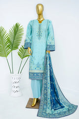 Bin Saeed Stitched 3 Piece Exclusive Printed Lawn Vol-13 Suit-LSM-3227-FEROZI
