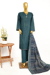 Bin Saeed Stitched 3 Piece Exclusive Printed Lawn Vol-13 Suit-LSM-3233-GREEN