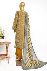 Bin Saeed Stitched 3 Piece Exclusive Printed Lawn Vol-13 Suit-LSM-3234-YELLOW
