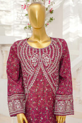 Bin Saeed Stitched 3 Piece Exclusive Emb Lawn With Flapper Suit-LSM-3237-MEHROON