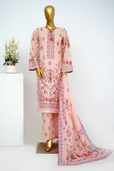 Bin Saeed Stitched 3 Piece Exclusive Printed Lawn Vol-13 Suit-LSM-3251-Pink