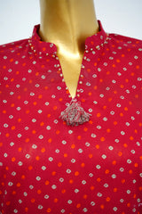 Bin Saeed Stitched 3 Piece Exclusive Printed Lawn Vol-13 Suit-LSM-3252-Red