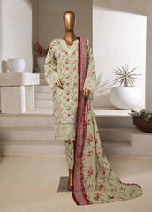 Bin Saeed Stitched 3 Piece Open Front Cutwork Kari Collection'2025-SM-2113-green