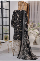 Bin Saeed Stitched 3 Piece Exc Printed Lawn With Farshi Shalwar Vol-02 Collection'2025-NSM-2099-Black