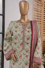 Bin Saeed Exclusive Printed Lawn With Farshi Shalwar Vol-03 Collection'2025-SM-2122-Pista